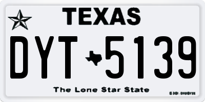 TX license plate DYT5139