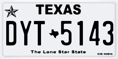 TX license plate DYT5143