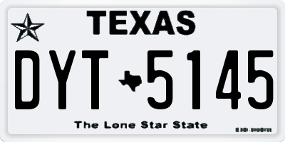 TX license plate DYT5145