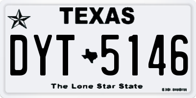 TX license plate DYT5146