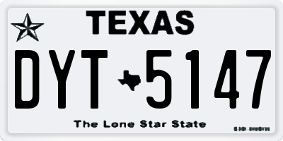 TX license plate DYT5147