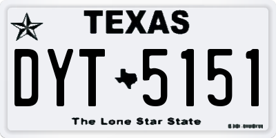 TX license plate DYT5151