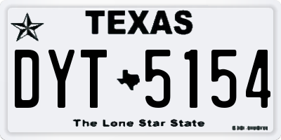 TX license plate DYT5154