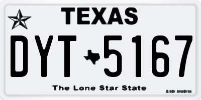 TX license plate DYT5167