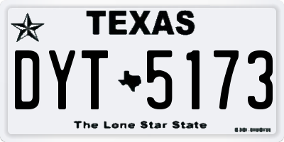TX license plate DYT5173
