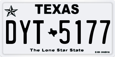 TX license plate DYT5177
