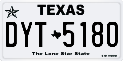 TX license plate DYT5180