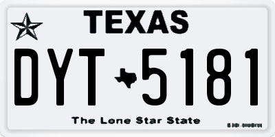 TX license plate DYT5181