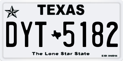 TX license plate DYT5182