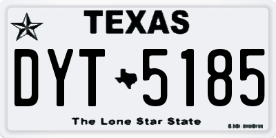 TX license plate DYT5185