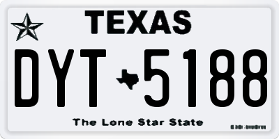 TX license plate DYT5188