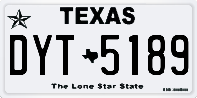 TX license plate DYT5189