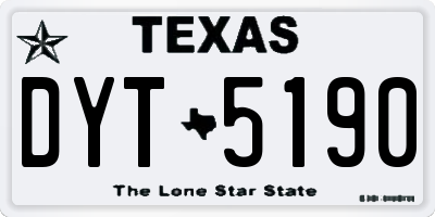 TX license plate DYT5190
