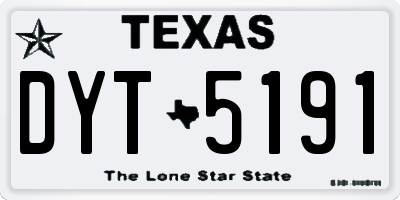 TX license plate DYT5191
