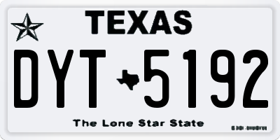 TX license plate DYT5192