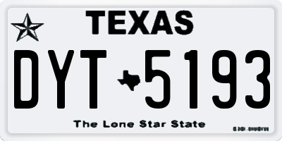TX license plate DYT5193