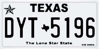 TX license plate DYT5196