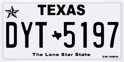 TX license plate DYT5197