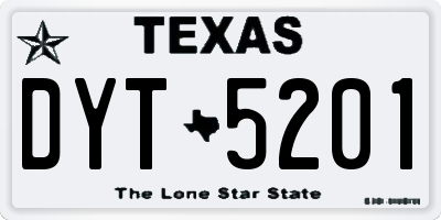 TX license plate DYT5201
