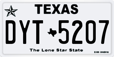TX license plate DYT5207