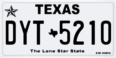 TX license plate DYT5210