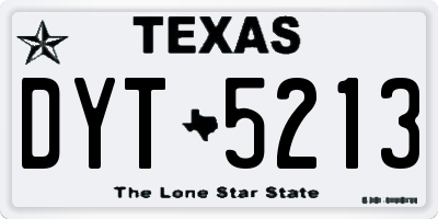 TX license plate DYT5213