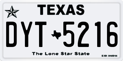 TX license plate DYT5216