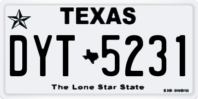 TX license plate DYT5231