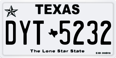 TX license plate DYT5232