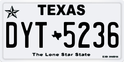 TX license plate DYT5236