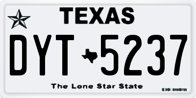 TX license plate DYT5237