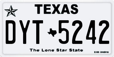 TX license plate DYT5242