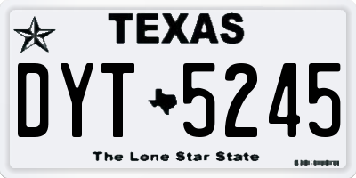 TX license plate DYT5245