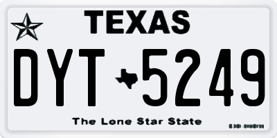 TX license plate DYT5249