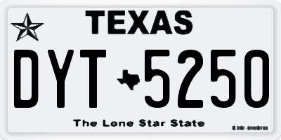 TX license plate DYT5250