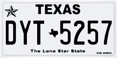 TX license plate DYT5257