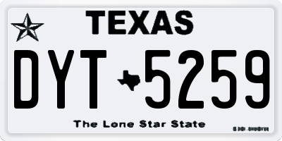 TX license plate DYT5259