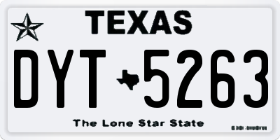 TX license plate DYT5263