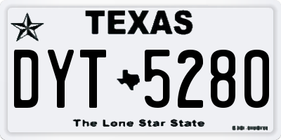 TX license plate DYT5280