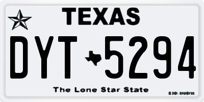 TX license plate DYT5294