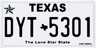 TX license plate DYT5301