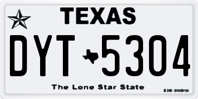 TX license plate DYT5304