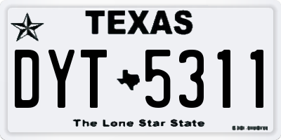TX license plate DYT5311
