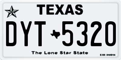 TX license plate DYT5320