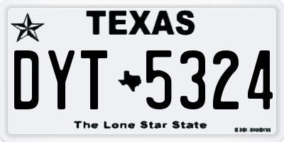 TX license plate DYT5324