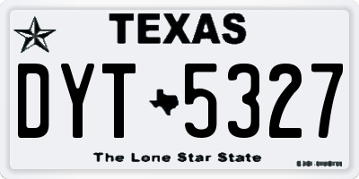 TX license plate DYT5327