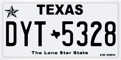 TX license plate DYT5328