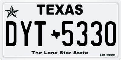 TX license plate DYT5330