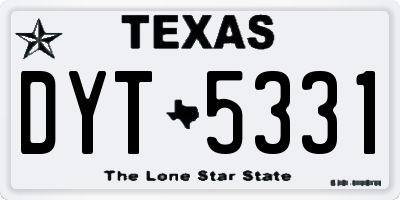 TX license plate DYT5331