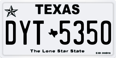 TX license plate DYT5350